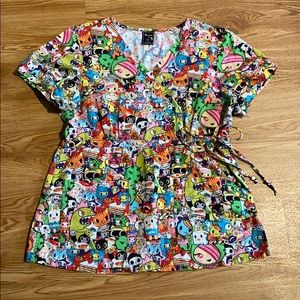 Tokidoki M Koi medical scrub top